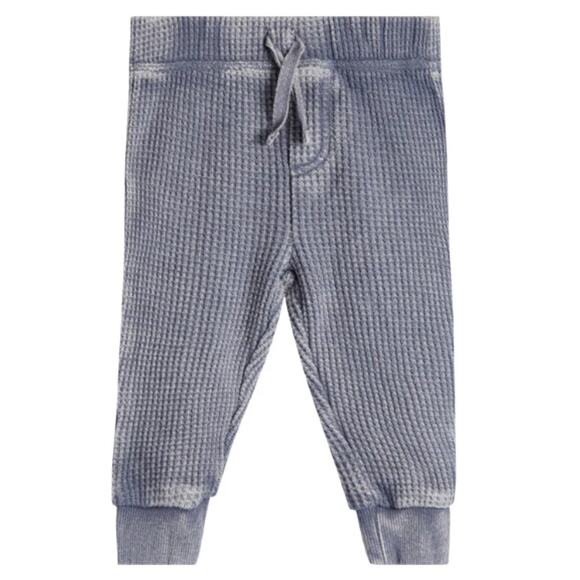 Splendid Thermal Waffle Knit Jogger Pants Heather Blue Gray - Picture 1 of 4